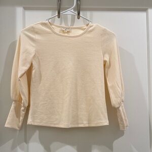 Hayden Girls Cream Long Sleeve Top